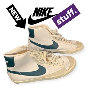 Nike White and Teal High-Tops